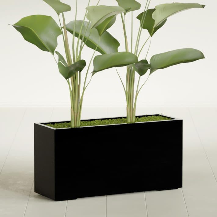 Greenline Leo Tall Rectangular Fiberglass Planter, Outdoor Planter Box - Image 2
