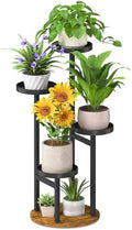 iDavosic.ly 4 Tier Plant Stand Indoor, Corner Tiered Holder Shelf, Brown by iDavosicly