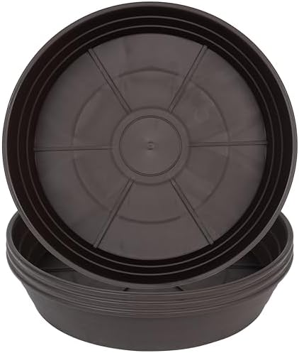 LWALRS Plant Saucer 14 Inch 4 Pack 6 8 10 12 14 16 18 20 25, Plastic Plant Trays for Pots，Extra-Deep Plant Water Dray Tray, Bird Bath Bowl, Heavy Flower Plant Saucers Indoors and Outdoor No Holes by MARYJANESPALACE