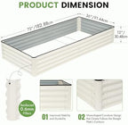 INNO STAGE Galvanized Raised Bed, 6x3x1ft Garden Beds, 2pcs, White - Image 2