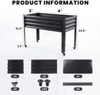Rolling Raised Garden Bed 2'x 4' with Legs & Storage Shelf, 700 lb Capacity Elevated Planter Box for Vegetables, Flowers & Herbs, for Patio & Porch - Modern Gray - Image 6