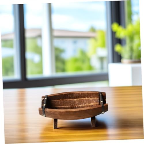 Wooden Half Planter Rustic Plant Container with Base Tray for Outdoor Plants Unique Garden Decor for Weddings and Patios - Image 5