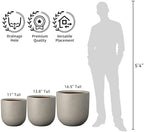 Kante Accent Round Capsule Weathered Concrete Planter 13.8" Dia, Outdoor - Image 3
