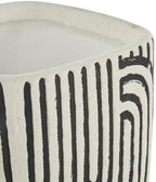 Deco 79 Ceramic Indoor Outdoor Planter Small Planter Pot with Overlapping Black Arches and Attached Saucer, Set of 3 Planters 7',6',5'H, White - Image 4