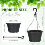 Roshtia 20 Pcs 10 Inch Hanging Baskets for Plants, Black - Image 2