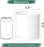 D'vine Dev 4-Pack White Plastic Planters with Saucers, 5.5 in, 74-Z-H-2 - Image 2
