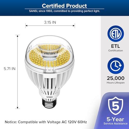 SANSI 350W Equivalent LED Light Bulb 5500 Lumens Super Bright - Image 5