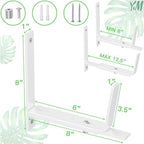 Y&M 4 Pack Adjustable Planter Box Brackets (6 to 12.5 in), Universal Window Box Brackets, Heavy Duty Iron Flower Box Wall Mounting Hooks for Balcony, Fences, Patio, and Garden - White - Image 3