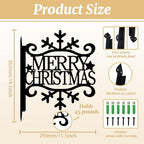 peacoblue Merry Christmas Plant Hanger Bracket, Iron Outdoor Hanging Hook - Image 2