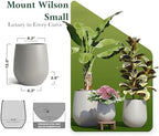 DTY Signature Mount Wilson Modern Indoor Outdoor Fiberstone Tapered Planter, Lightweight, Weather Resistant Garden Pot with Drainage Hole & Rubber Plug (Light Gray, 11'' D x 12'' H) - Image 2