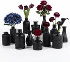 Mini Bud Vases Centerpieces for Tables,Clear Bud Vases for Flowers,Small Flower Vases Suitable for Birthday Party,Anniversary,Wedding Reception,Baby Shower (MattBlack, 12PCS) by Unknown