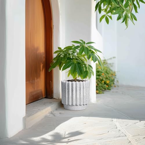 Ceramicfor Ceramic Flower Pot, 9.6 Inch, Black and White - Image 6