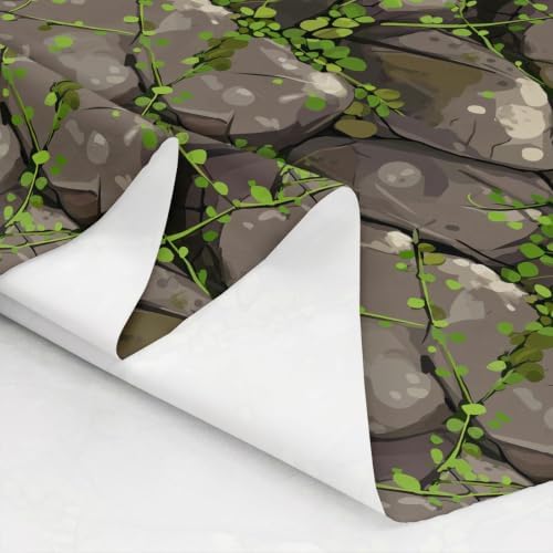 Natural Upholstery Fabric for Chairs, Stone Fabric By The Yard, Leaf Moss - Image 6