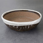 Wazakura Shigaraki Series Handmade White Stripe Glazed Ceramic Bonsai Pot - Image 7