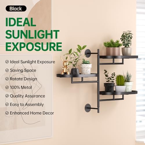 Window Plant Shelf, Wall Mounted Rotating Plant Holder Indoor - Image 6