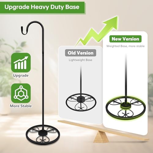 Upgraded Adjustable Shepherds Hooks for Outdoor Indoor, 63 Inch Wind Chime Stand, Shepherds Hooks for Hummingbird Feeders, Hanging Plants, Lanterns, Wind Chime - Image 2
