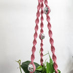 Set of 3 Macrame Plant Hanger | Disco ball decor Hanging planters for indoor plants Cool gifts for plant lovers Boho plant pots plant stand indoor Hanging planters for outdoor plants (Champagne Pink) - Image 7