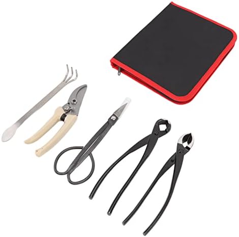 5Pcs Bonsai Tool Set Carbon Steel Bonsai Scissors, Rake, Branch Cutter, Pruning Shears, and Pliers for Bonsai Shaping, Gardening, and Plant Maintenance Kit by Unknown