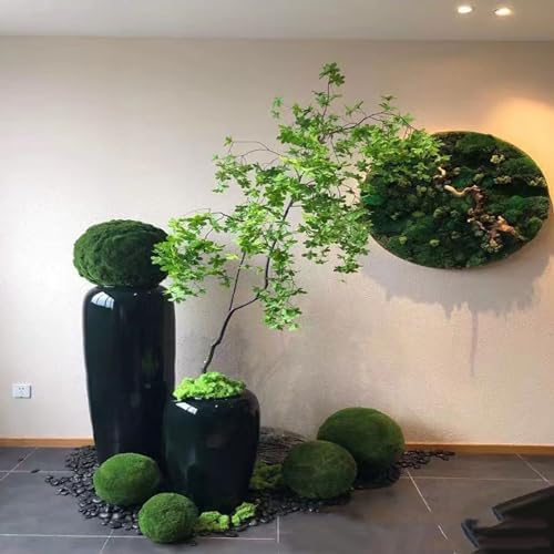 Artificial Plant Topiary Ball Tree Dia 8in, Faux Moss Balls Decorative, Round Faux Moss Balls Outdoor, Green Grass Decorative Balls, for Indoor/Outdoor Wedding Party Decor - Image 5