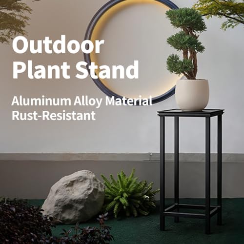 Tall Plant Stand Indoor, Black Aluminum Flower Rack Outdoor - Image 2