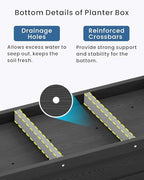 HDPE Raised Garden Bed with Legs, 49x21x27in All-Weather Heavy Duty Planter Box, Outdoor Elevated Garden Bed for Seeds, Herb, Flower, Vegetable (Black) - Image 5