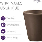Crescent Garden Madison Planter– Weather-Resistant, Double Walled Indoor/Outdoor Plant Pot with Drain Hole – Durable All-Season Flower Container, 16" W (Bark) - Image 5