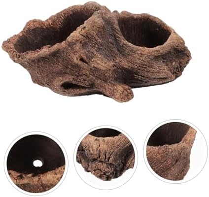Milisten Vintage Cement Tree Stump Planter Retro Decorative Pot for Plants - Image 5