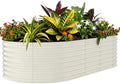 Garvee 8x4x1.5ft Galvanized Raised Garden Bed, Oval Metal Planter Box by Garvee