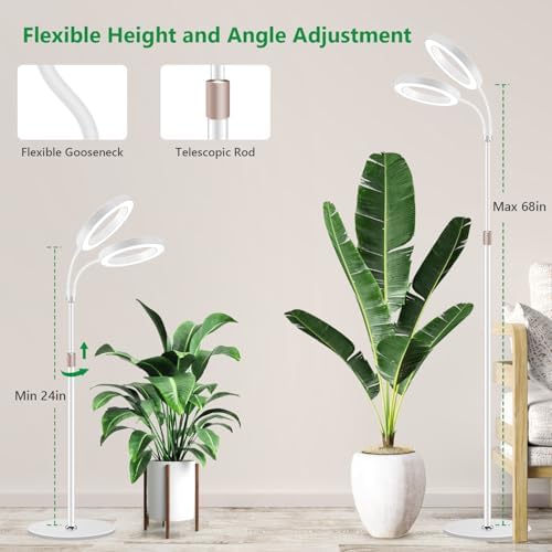 Aumtrly Large Plant Grow Light Indoor, 2 Head Full Spectrum, with 68" Stand - Image 4