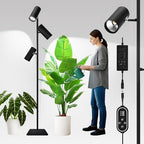 90W Dimmable Grow Light, Full Spectrum COB LED Triple-Head Floor Lamp with High CRI, 6/8/12H Timer, Adjustable Height (43"-83") & Angle – Standing Grow Lights for Indoor Plants (daylight 6000K) by Unknown