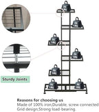 Twhep 6 Tier 12 Pots Black Metal Plant Stand Indoor Patio Balcony - Image 5