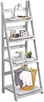 4 Tier Ladder Shelf, Plant Display Stand White by Unknown