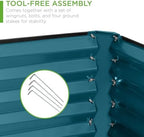 Best Choice Products 6x3x2ft Outdoor Metal Raised Garden Bed, Deep Root Box Planter for Vegetables, Flowers, Herbs, 269 Gallon Capacity, 100% Non Toxic Materials - Peacock Blue - Image 5
