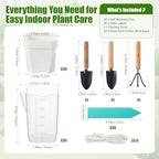 30 Pack 2.5" Small Self Watering Pots for Indoor Plants Clear Mini Self Watering Plant Pot with Water Level, Drainage Holes 30 Plastic Label 3 Planting Tools, Rope for Propagation Succulents - Image 2