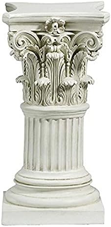 Design Toscano Corinthian Pedestal Column Plant Stand, Medium 29 Inch Tall, Cast Stone Resin, Antique Stone Finish by DesignToscano