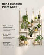 Bamworld Hanging Shelves 8Tiers Plant Hanger Indoor Window Plant Shelves - Image 6