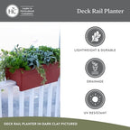 The HC Companies Deck Rail Deck Rail Planter Box, 24 Inch, Clay, 1-Pack - Image 4