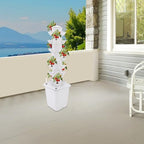 7-Tier Hydroponic Growing Tower, 35-Plant Indoor Gardening System w/Automatic Water Circulation, Vertical Aeroponic Tower Garden for Herbs, Vegetables, Fruits (White, 35-Plants) - Image 2