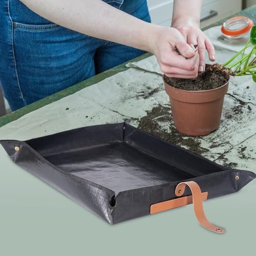 Plant Repotting Mat Transplanting Potting Mat Folded Farmhouse Outdoor Lawn Yard Mess Control Thickened Planting Potting Tray- Snap Edged - Image 4