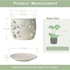 HERDUK Ceramic Orchid Pot, Orchid Pots with Drainage Holes & Saucer 6.5 Inch,Orchid Pot for Repotting Indoor, Orchid Containers with Precise Aeration & Drainage - Image 2