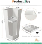Heyzier Tall Planters for Outdoor Plants, Large Resin Flower Pots for Garden, Front Porch, Patio, Indoor - Set of 2 (White, 32 inch - 2 Pack) - Image 2