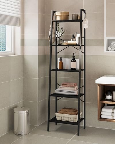Hzuaneri Ladder Shelf, Bookshelf, Freestanding Corner Storage Shelf - Image 4