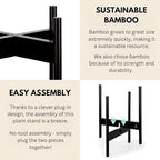 Fox & Fern Mid Century Plant Stands for Indoor Planters, Bamboo, 14.9 Inch - Image 3