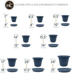 The HC Companies Flower Pot Saucers - Plastic Plant Saucer for Outdoors & Indoors - Traditional Design Plant Pot Trays for Water Drainage - Durable & Stylish Round Plant Tray (14-inch Slate Blue) - Image 6