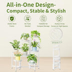 7 Tier Plant Stand Indoor Outdoor, Corner Tiered Plant Stands, Planter Display Rack for Multiple Plants, Wrought Iron Flower Stand, Folding Tall Plant Rack Shelf for House Patio Garden - WhiteWave - Image 5