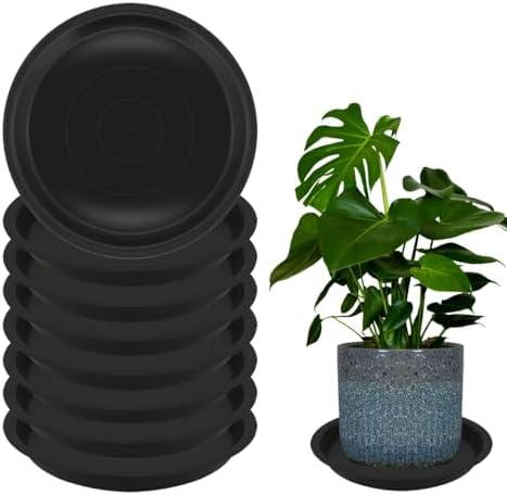 8 Pack 20 Inch Round Plant Saucers for Less 18 Inch Pot Indoors Outdoors Plant Trays for Pots Planter Saucer Plastic Drip Tray Planter Water Tray (Black, 20"(8pcs)) by Unknown