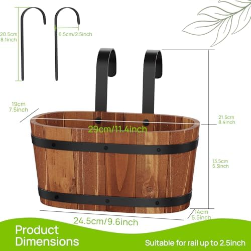 2Pack Cute Railing planter box Fence planters Window boxes planters porch - Image 3
