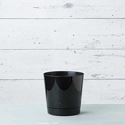 Novelty Root & Vessel Majestic Full Depth Round Cylinder Pot, Glossy Black, 14-Inch (10148) - Image 3