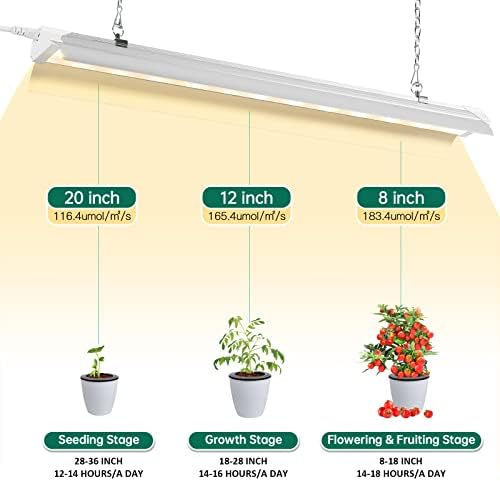 SZHLUX LED Grow Light 2FT Full Spectrum 2 Pack 80W (2×40W, 600W Equivalent) Sunlight Plant Light for Indoor Plants, Super Bright Grow Light Strips, Linkable Growing Light Fixture - Image 3