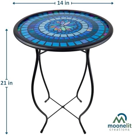 Mosaic Glass Accent Side Table & Plant Stand - Image 3
